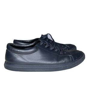 Sandro Leather Low Top Lace Sneakers Black Size 42 Men’s Size 9 Casual